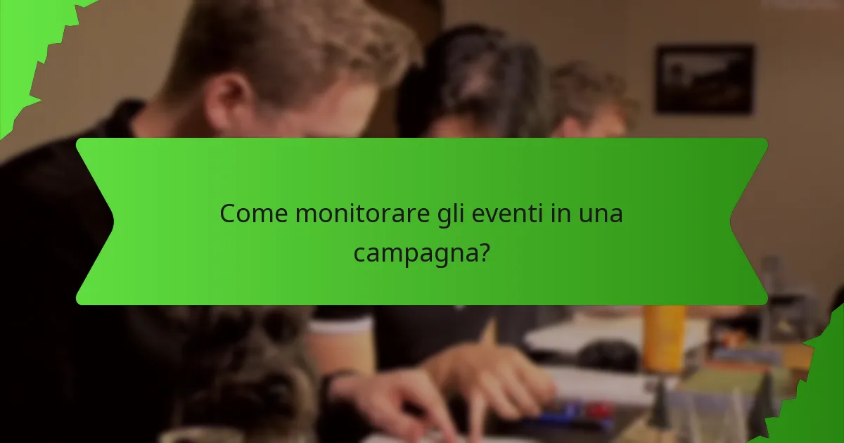Come monitorare gli eventi in una campagna?