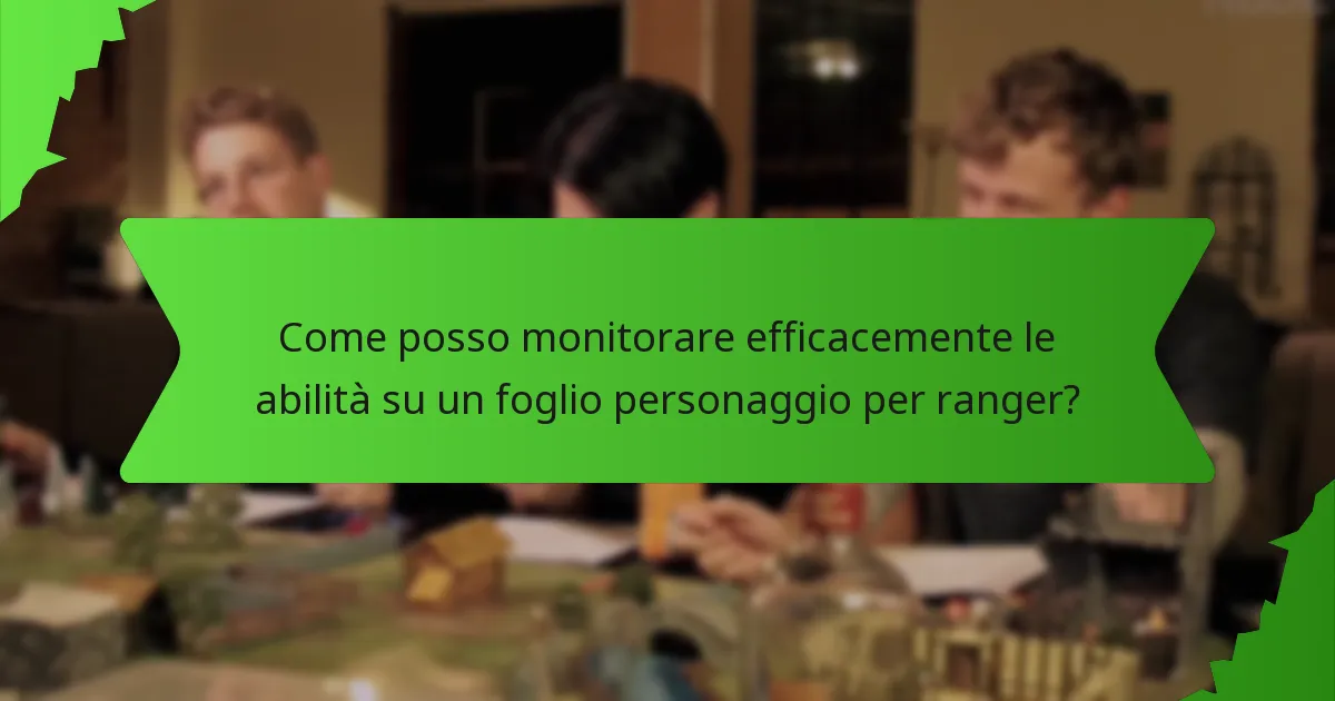 Come posso monitorare efficacemente le abilità su un foglio personaggio per ranger?