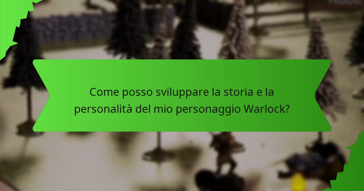Come posso sviluppare la storia e la personalità del mio personaggio Warlock?