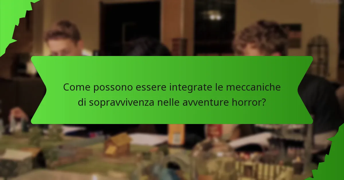 Come possono essere integrate le meccaniche di sopravvivenza nelle avventure horror?