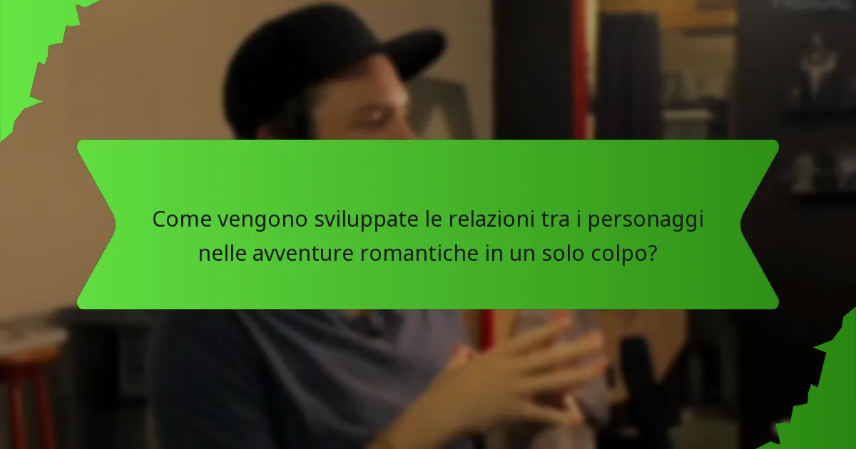 Come vengono sviluppate le relazioni tra i personaggi nelle avventure romantiche in un solo colpo?