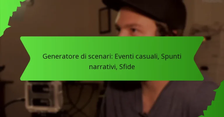 Generatore di scenari: Eventi casuali, Spunti narrativi, Sfide