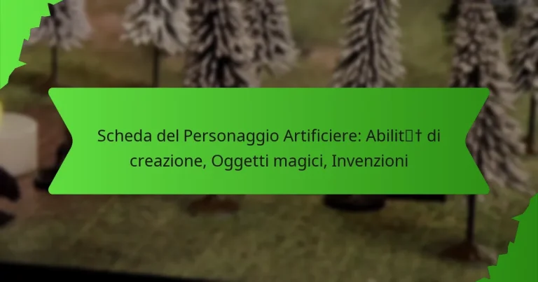 Scheda del Personaggio Artificiere: Abilità di creazione, Oggetti magici, Invenzioni