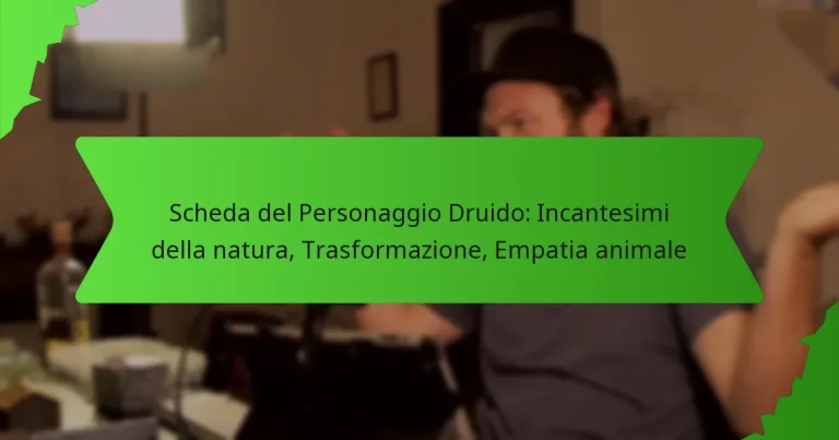 Scheda del Personaggio Druido: Incantesimi della natura, Trasformazione, Empatia animale