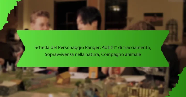 Scheda del Personaggio Ranger: Abilità di tracciamento, Sopravvivenza nella natura, Compagno animale