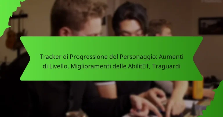 Tracker di Progressione del Personaggio: Aumenti di Livello, Miglioramenti delle Abilità, Traguardi