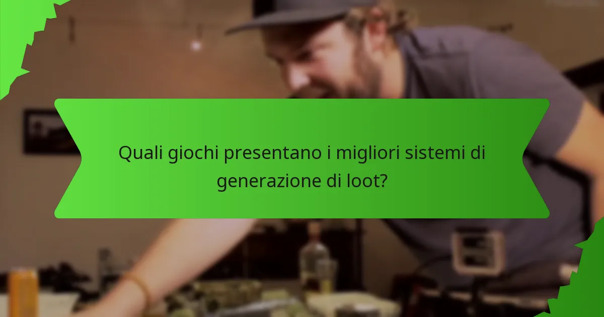 Quali giochi presentano i migliori sistemi di generazione di loot?