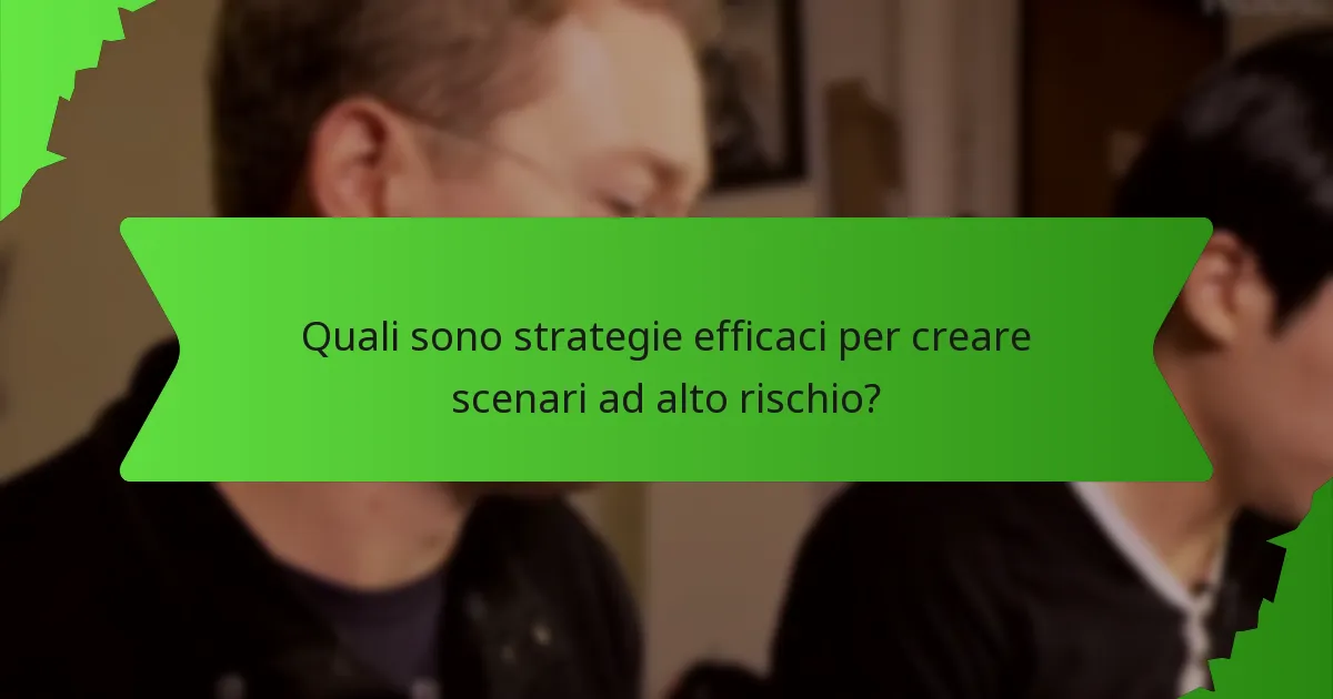 Quali sono strategie efficaci per creare scenari ad alto rischio?
